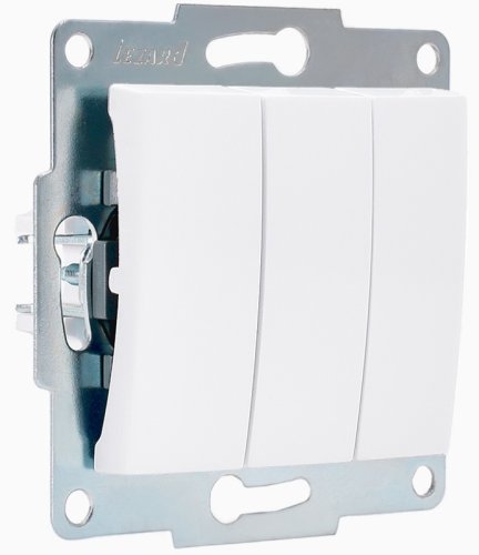 Выключатель без рамки Lezard Karina 3-кл. белый  картинка